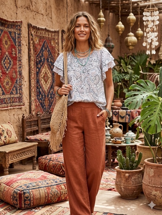LOFT Tops - Loft Light Blue Paisley Flutter Sleeve Top XL